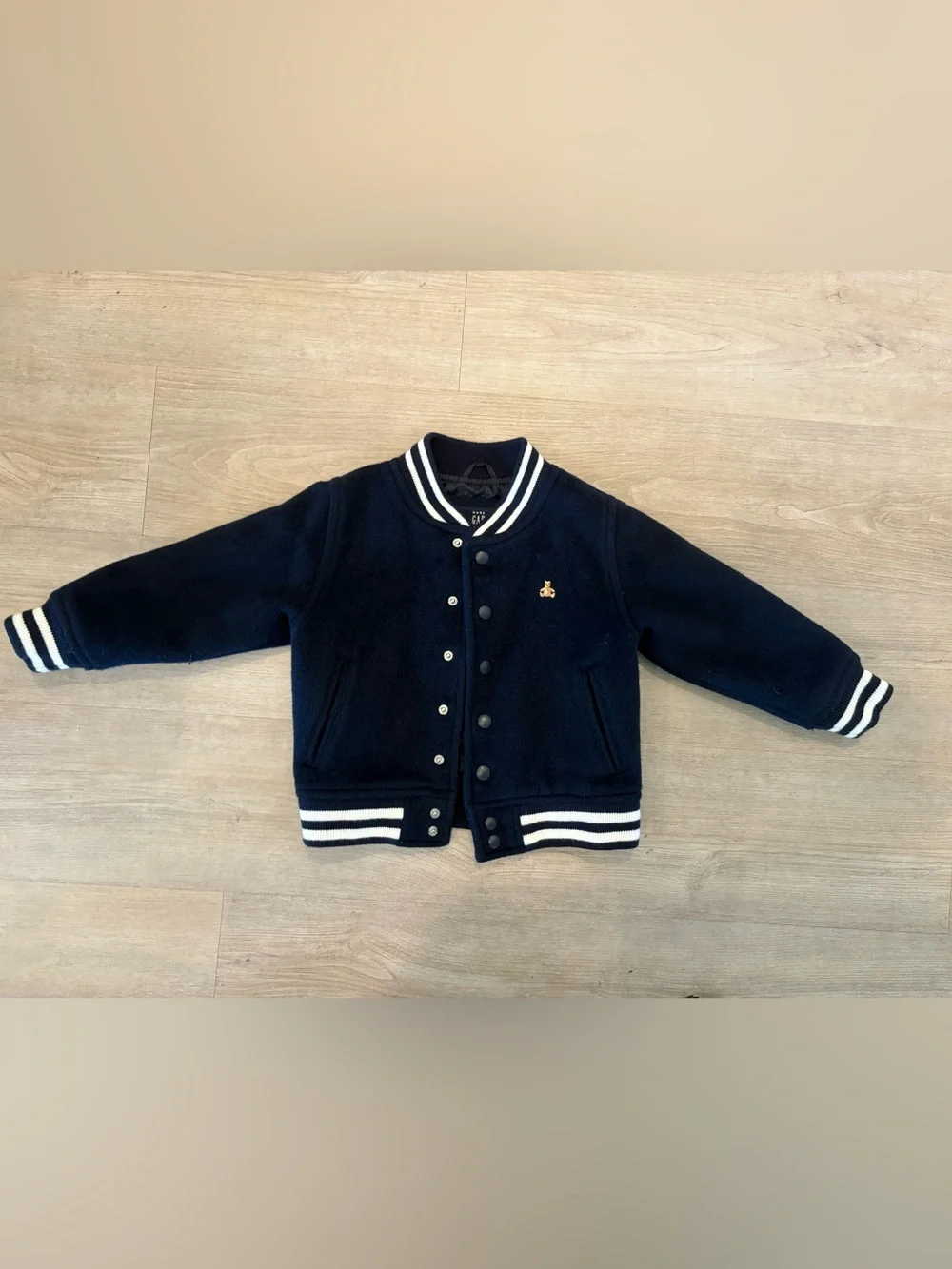 GAP Toddler Boys Navy Varsity Bomber Jacket 3T